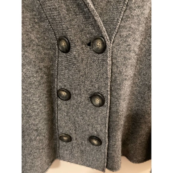 Banana Republic Gray Cardigan Double Breasted Size MP‎ Lambswool Cashmere - Picture 2 of 8